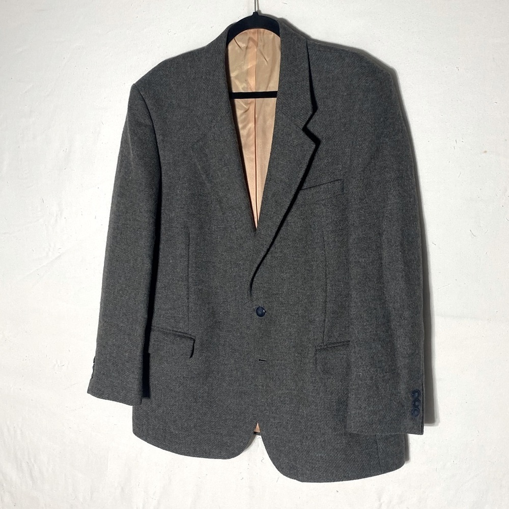 Vintage Westmount Grey Pure Virgin Wool Blazer Sport Suit Jacket 44R Academia